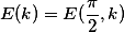 E(k)=E(\frac{\pi}{2},k)